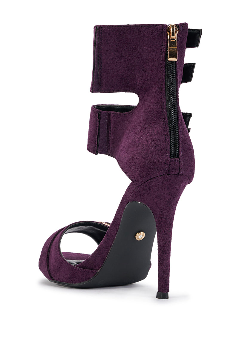 AZALEA WANG TARA EGGPLANT BUCKLE STILETTO SANDAL