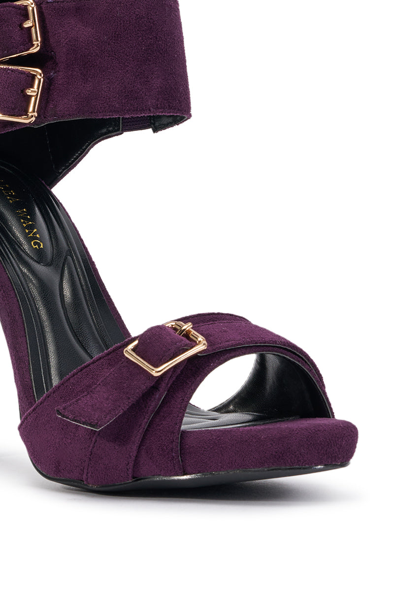 AZALEA WANG TARA EGGPLANT BUCKLE STILETTO SANDAL