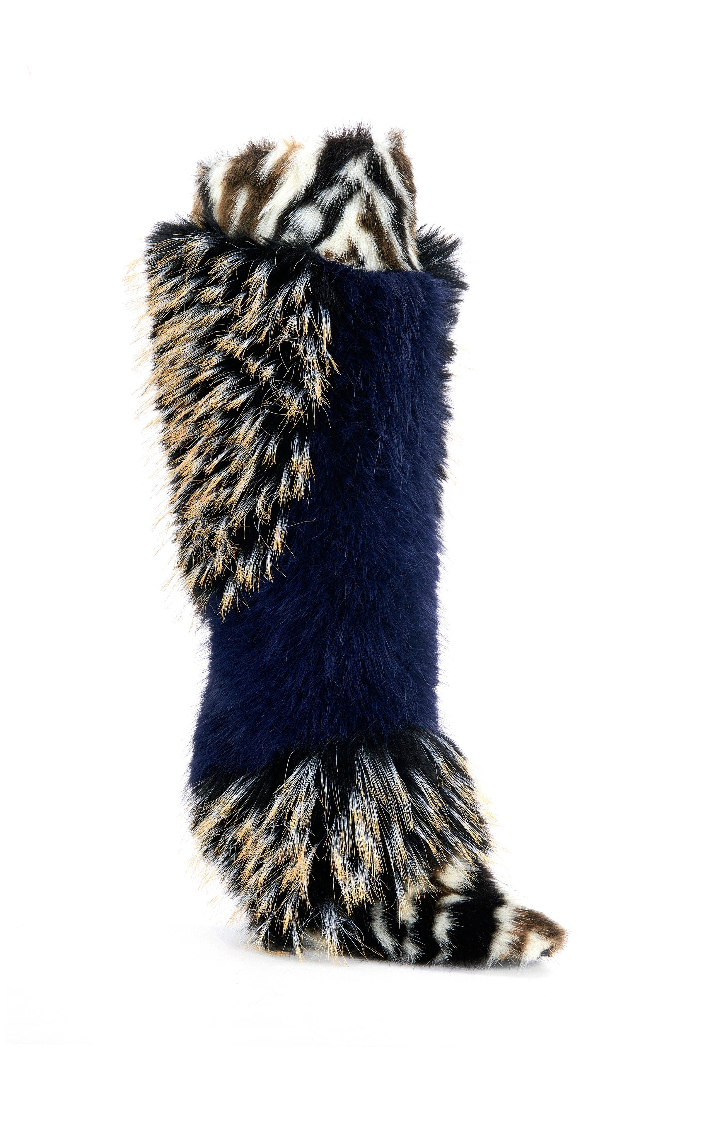 AZALEA WANG UPENDO NAVY MULTI FUR BOOT