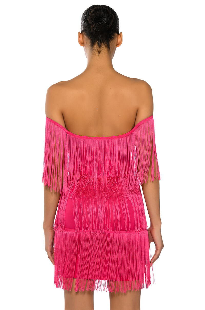 ALWAYS INVOLVED FRINGE MINI DRESS