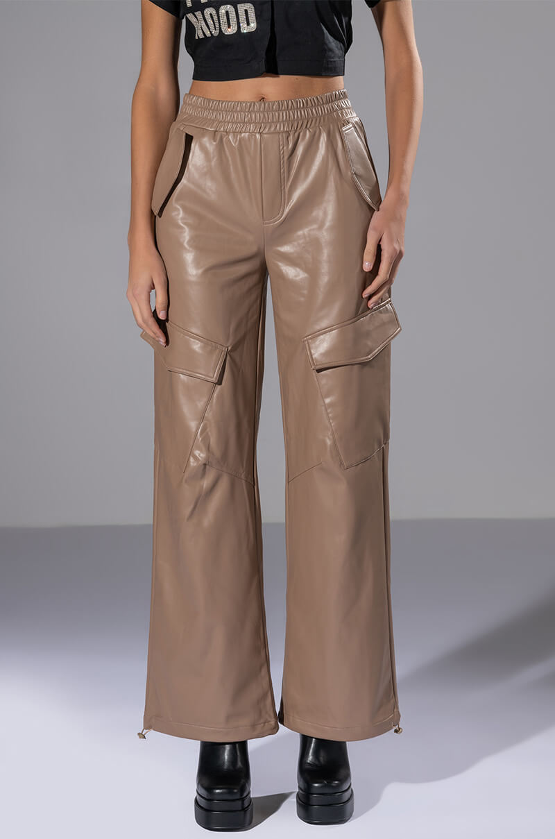 ALWAYS WINNING FAUX LEATHER JOGGER