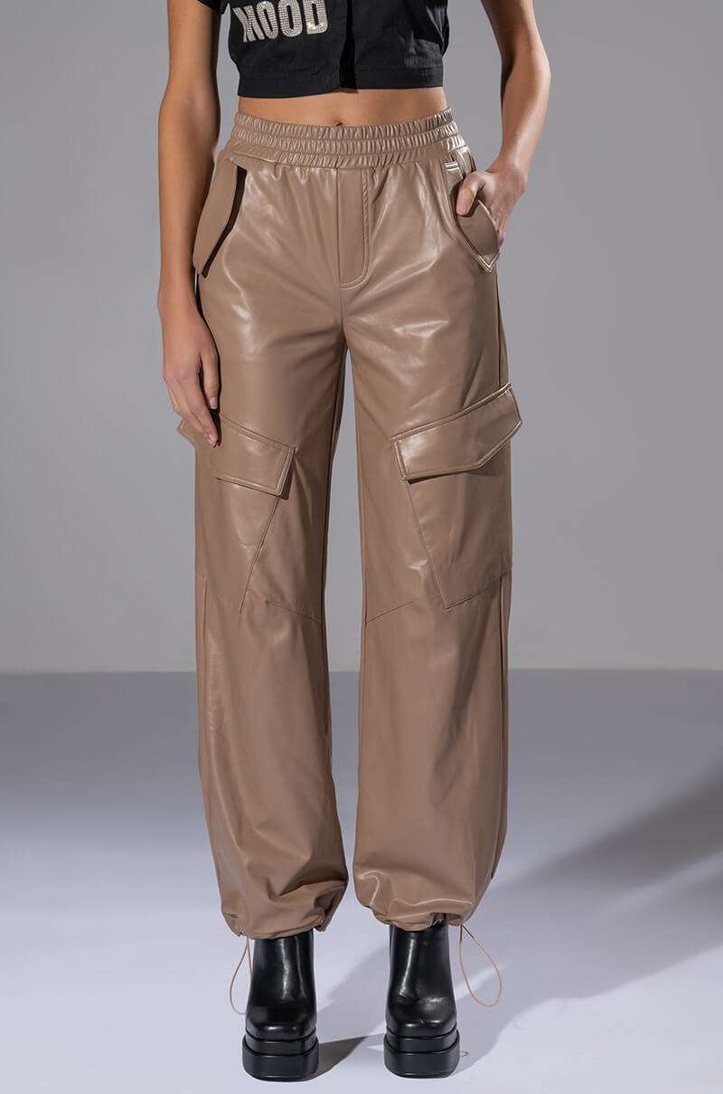 ALWAYS WINNING FAUX LEATHER JOGGER