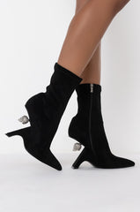 AZALEA WANG STEPPING ON DIAMONDS BOOTIE IN BLACK