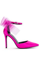 AZALEA WANG SWEETIE TRENDY BOW PUMPS IN FUCHSIA