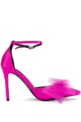 AZALEA WANG SWEETIE TRENDY BOW PUMPS IN FUCHSIA