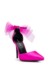 AZALEA WANG SWEETIE TRENDY BOW PUMPS IN FUCHSIA
