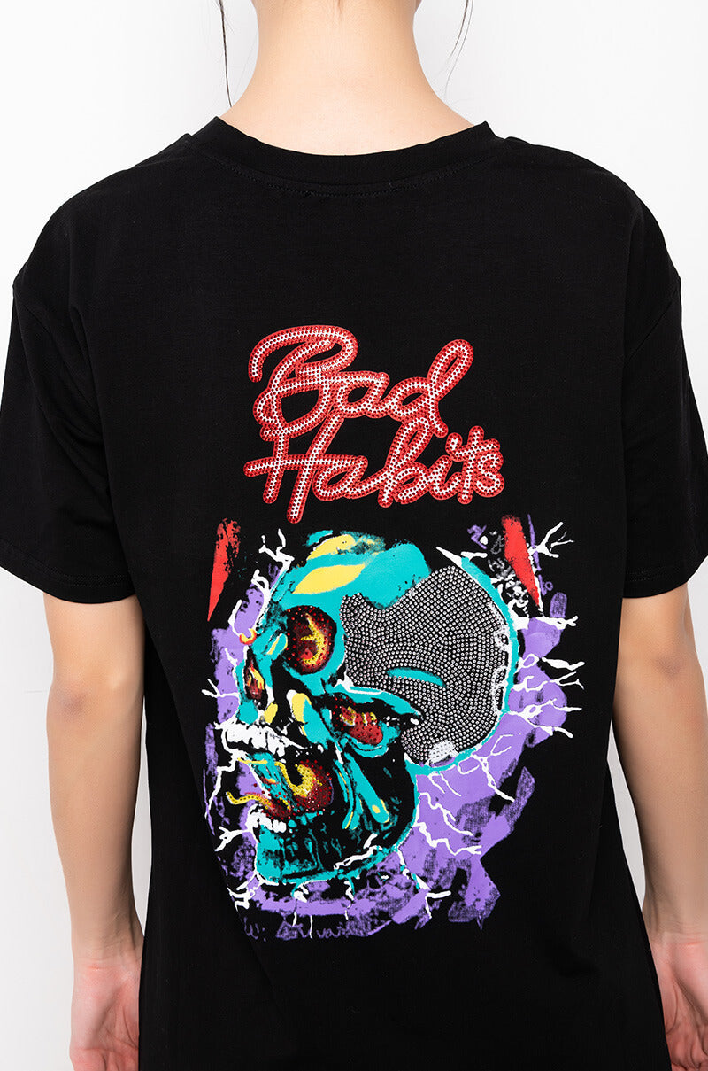 BAD HABITS GRAPHIC T SHIRT DRESS