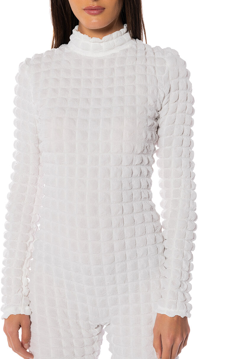 BEAT THE ODDS TEXTURED CATSUIT