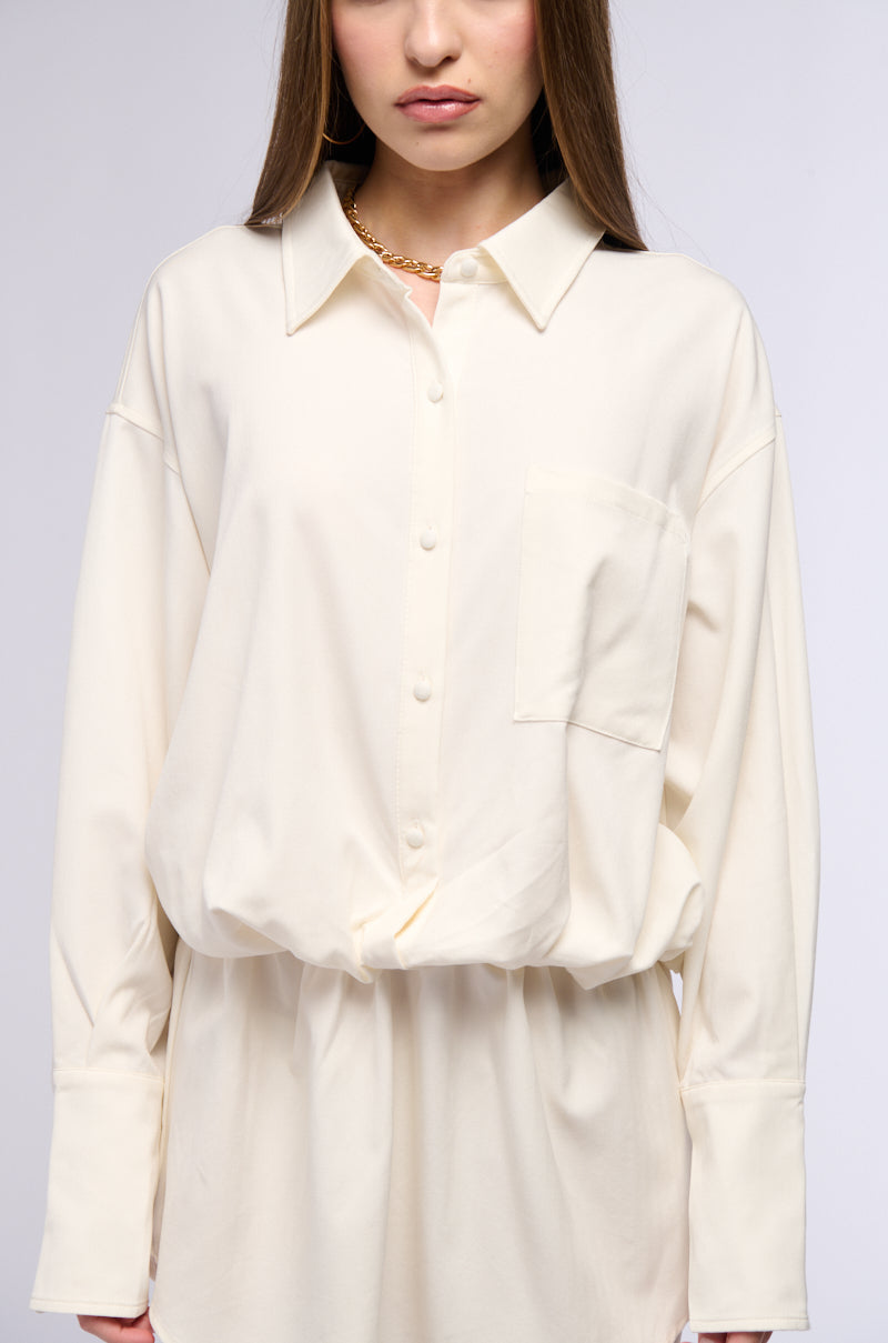 CHIC AF BUTTON DOWN SHIRT MINI DRESS
