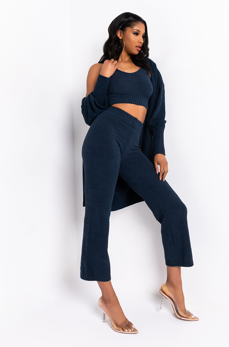 CHILLIN AF COZY WIDE LEG PANT GREY