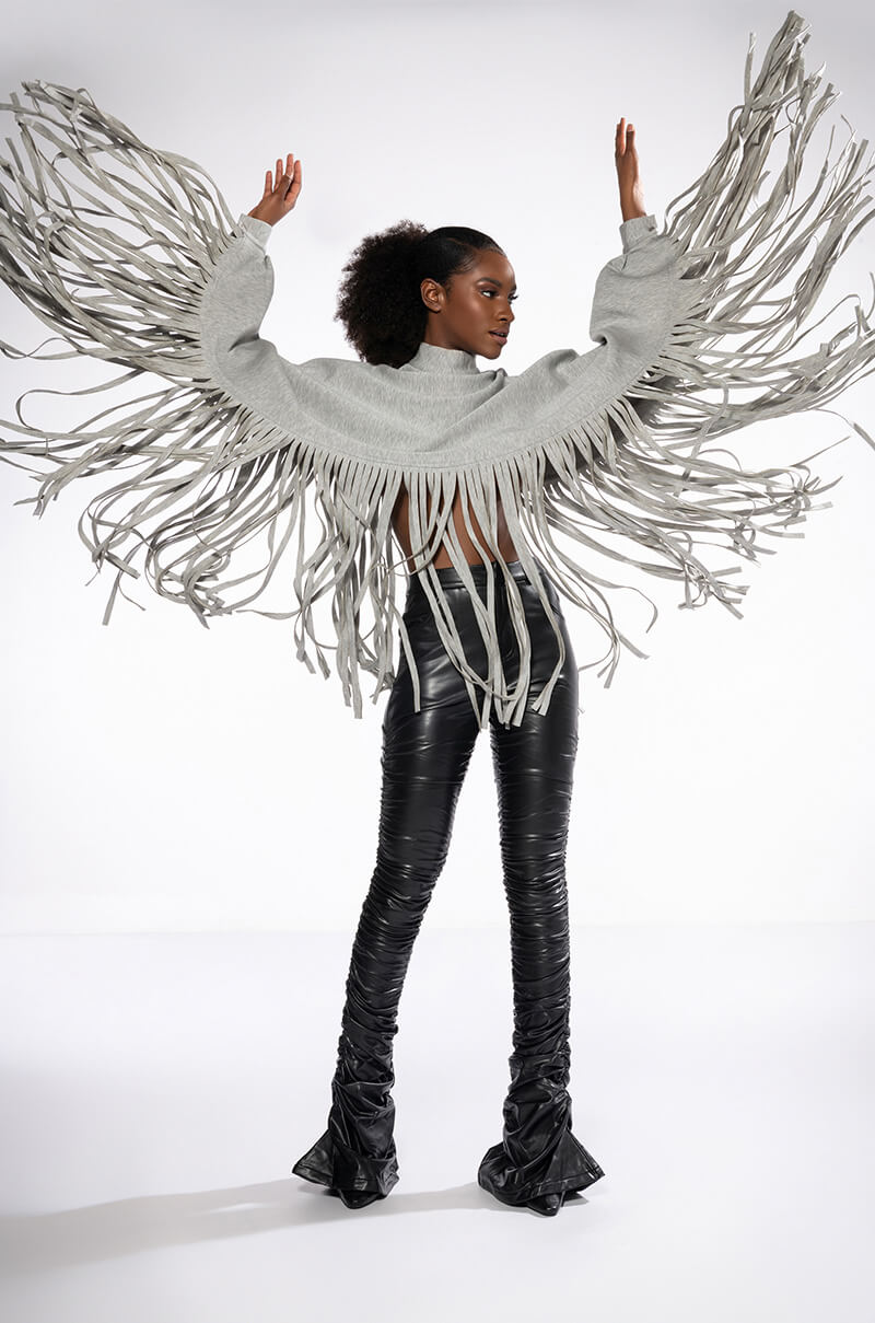 CITY GIRL FRINGE SWEATSHIRT