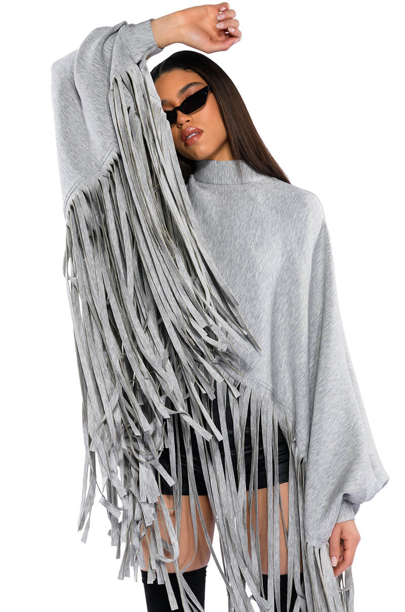 CITY GIRL FRINGE SWEATSHIRT