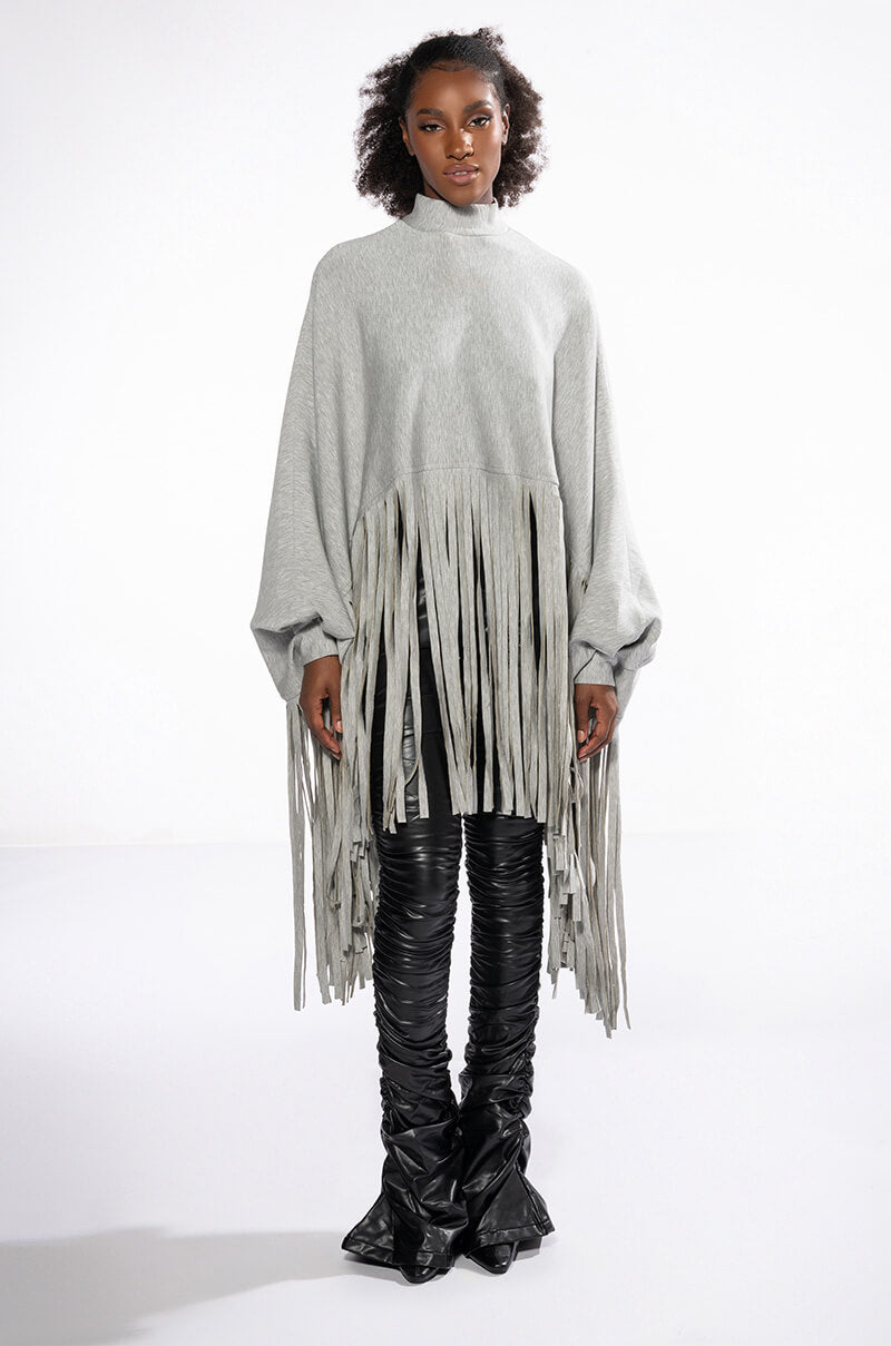 CITY GIRL FRINGE SWEATSHIRT