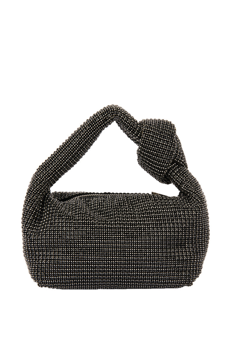COME CLOSER RHINESTONE PURSE IN BLACK