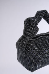 COME CLOSER RHINESTONE PURSE IN BLACK