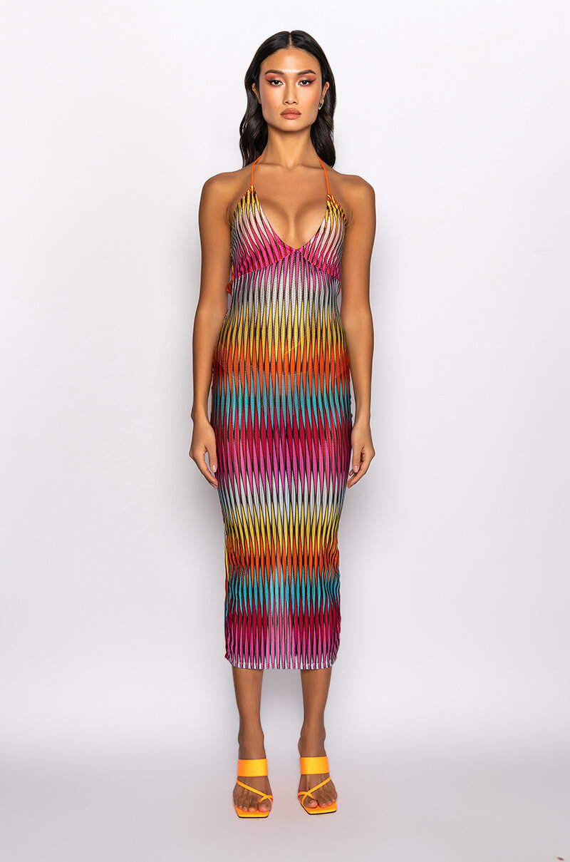 COME OVER MAXI HALTER TOP DRESS