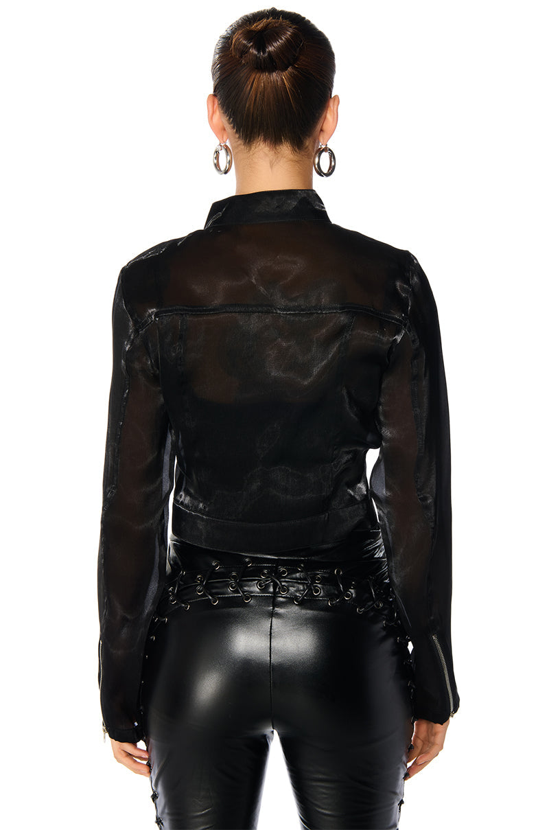 COOL WITH YOU LIGHTWEIGHT BOMBER IN BLACK