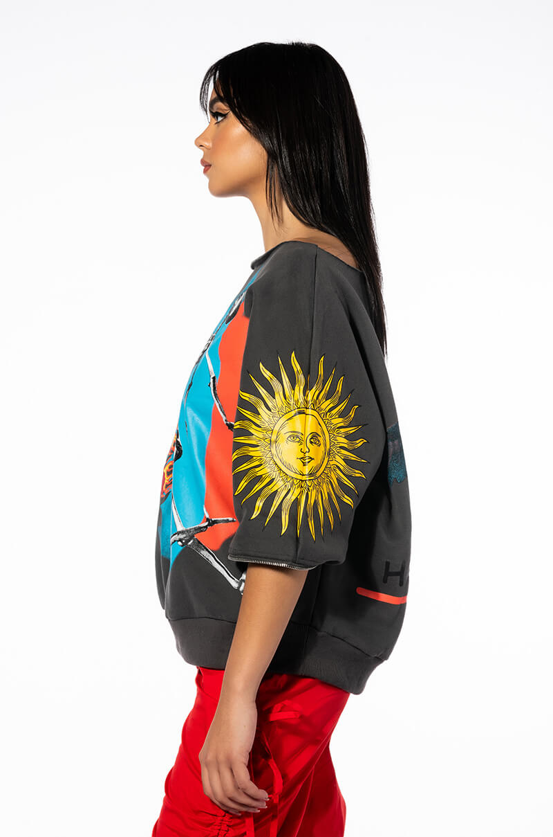 DEEP THOUGHTS OVERSIZED GRAPHIC SWEATSHIRT